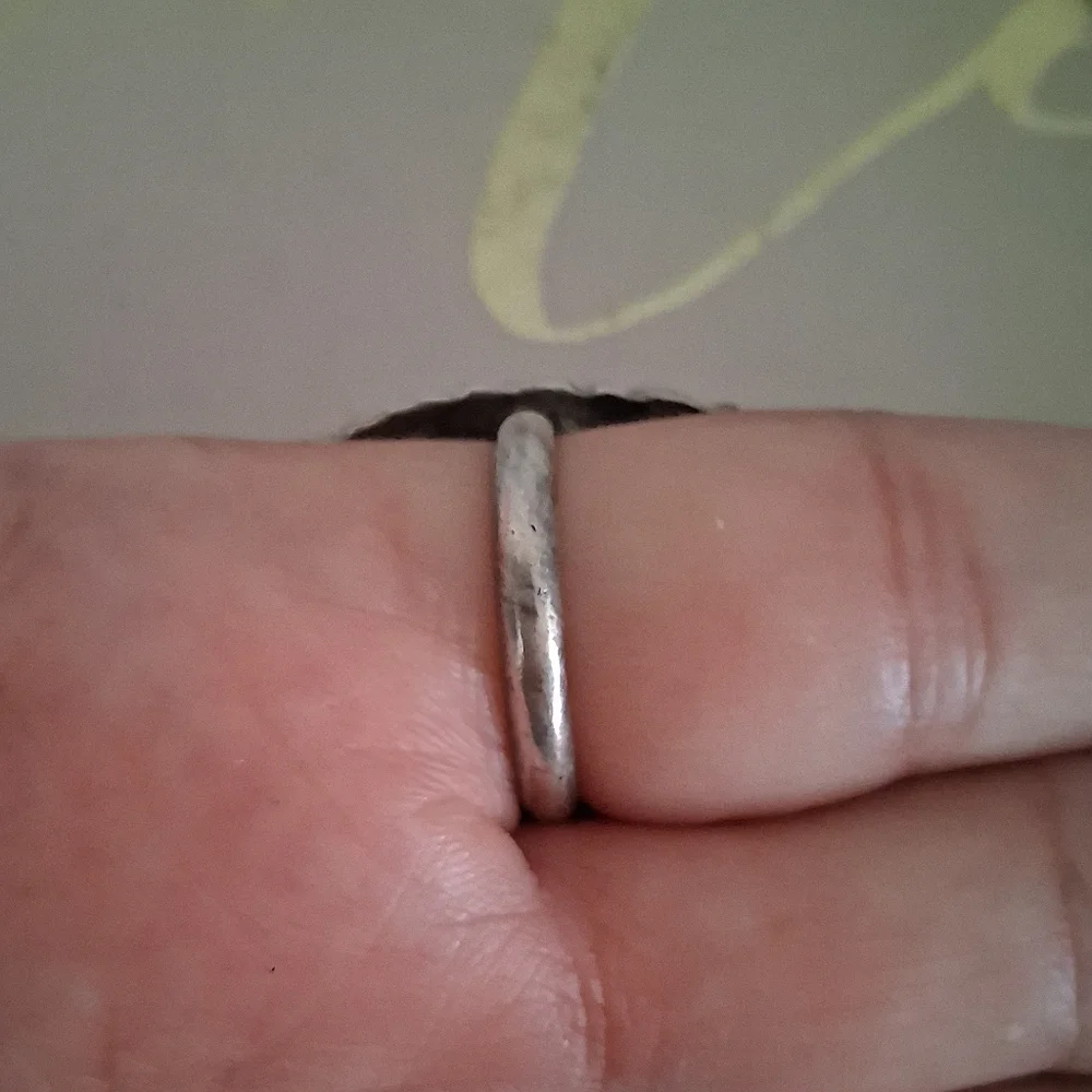 VINTAGE MOTHER OF PEARL RING 925 STERLING SILVER SIZE 8